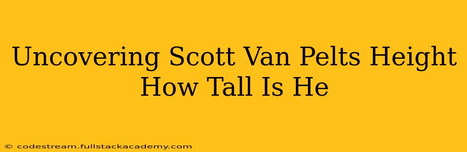 Uncovering Scott Van Pelts Height How Tall Is He
